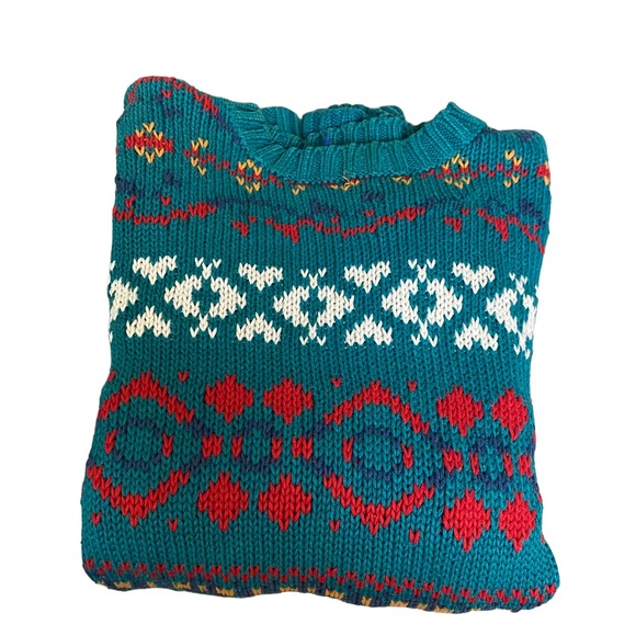 Vintage Finalist Fair Isle Crewneck Pullover Knit Sweater size Medium Mens - Picture 4 of 5